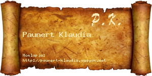 Paunert Klaudia névjegykártya